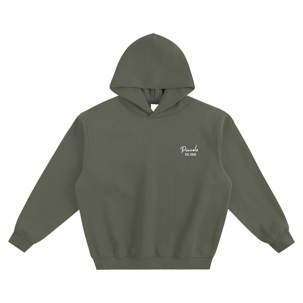 Piccolo Fleeced Dark Grey Boxy Hoodie